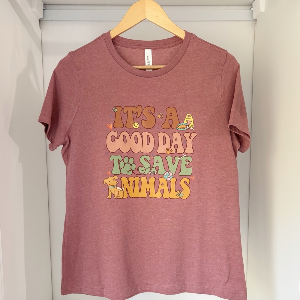 Womens NWOT Brown Save the Animals T-Shirt Animal Rescue Top Various Sizes